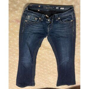 Miss Me Jeans Women 28x31 Boot Cut Bling Sequin Cross Pocket